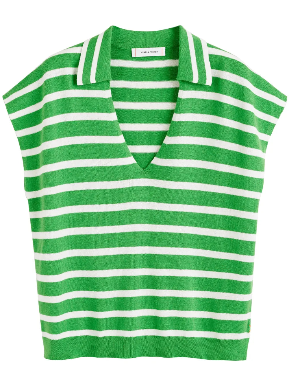 Striped Knitted Polo Top