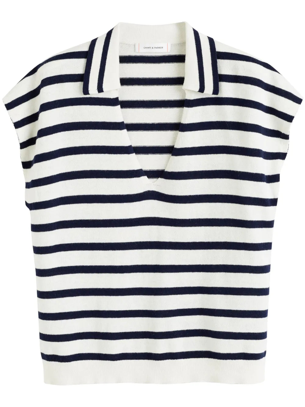 Striped Knitted Polo Top