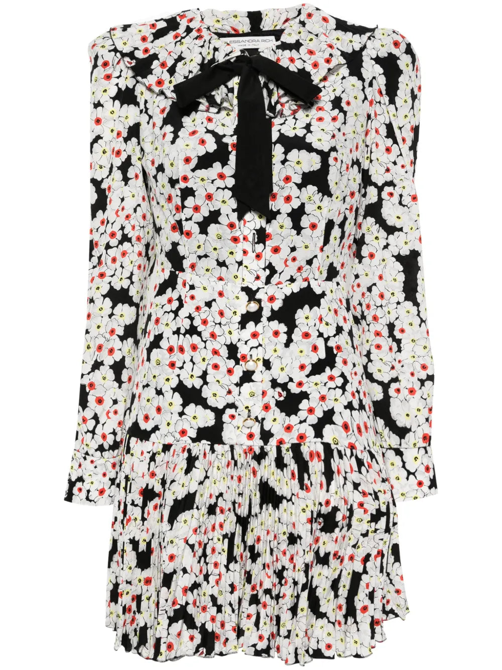 Daisy-Print Silk Dress