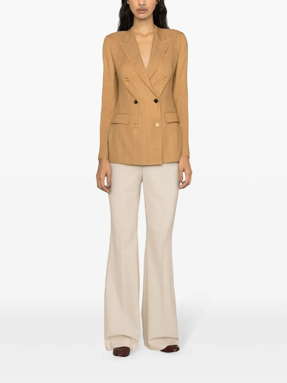 Double-Breasted Textured Blazer