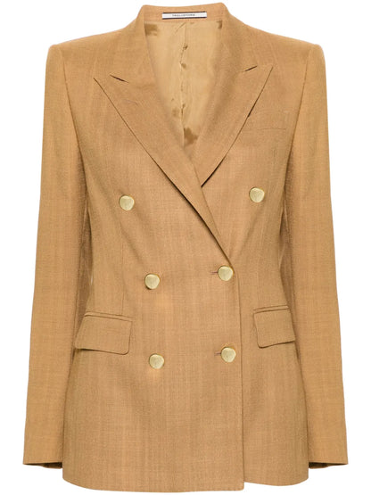 Double-Breasted Textured Blazer