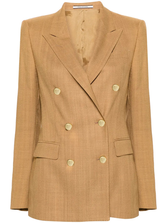 Double-Breasted Textured Blazer