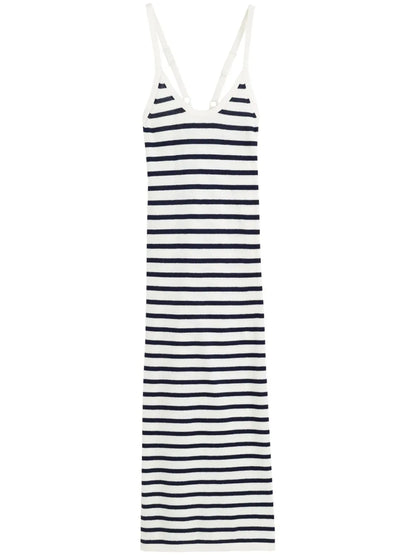 Striped Knitted Midi Dress