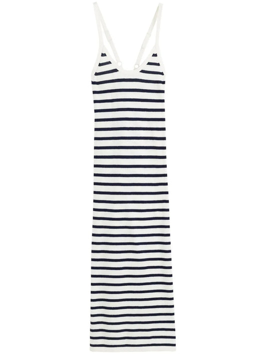 Striped Knitted Midi Dress