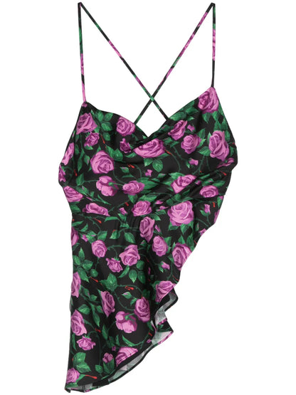 Floral Asymmetric Tank Top