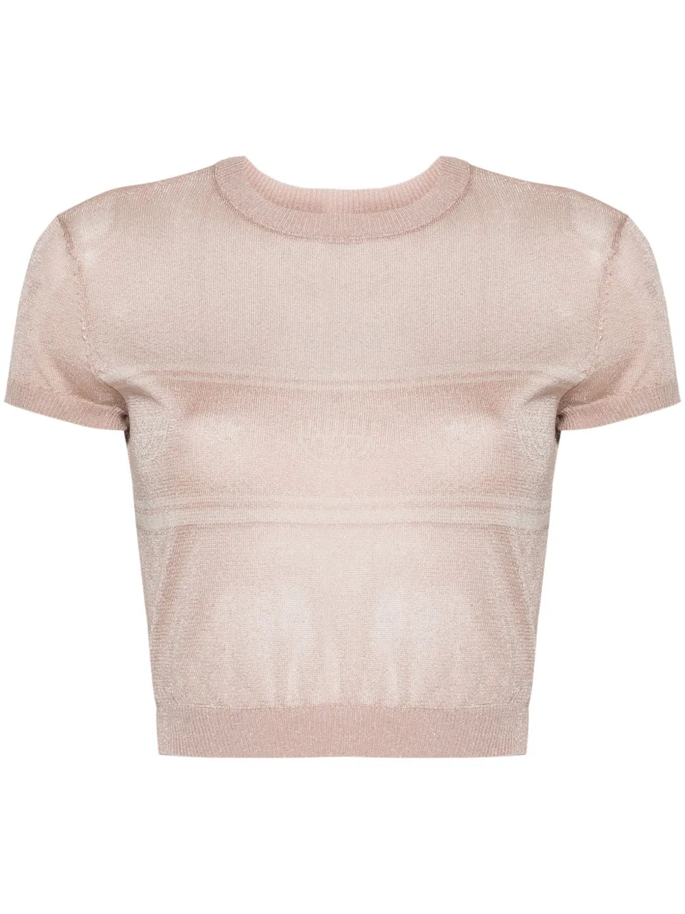 Eyelike-Motif Metallic Cropped Jumper