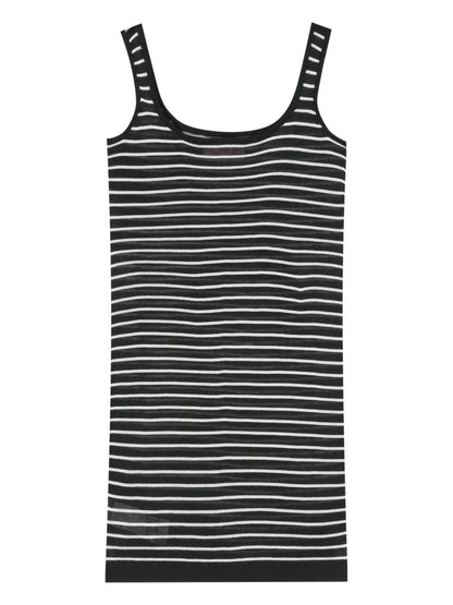 Eyelike-Patch Striped Mini Dress