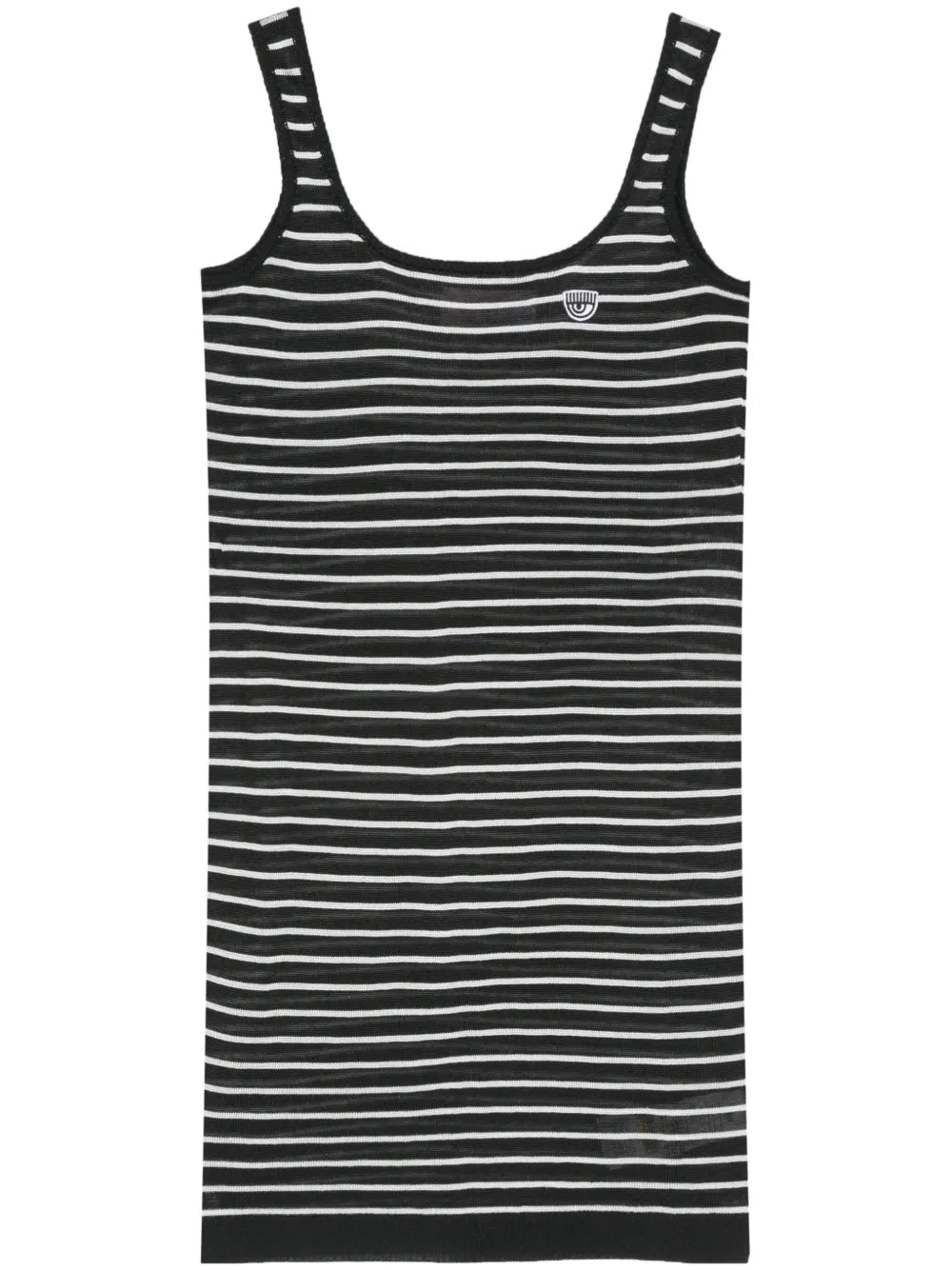 Eyelike-Patch Striped Mini Dress