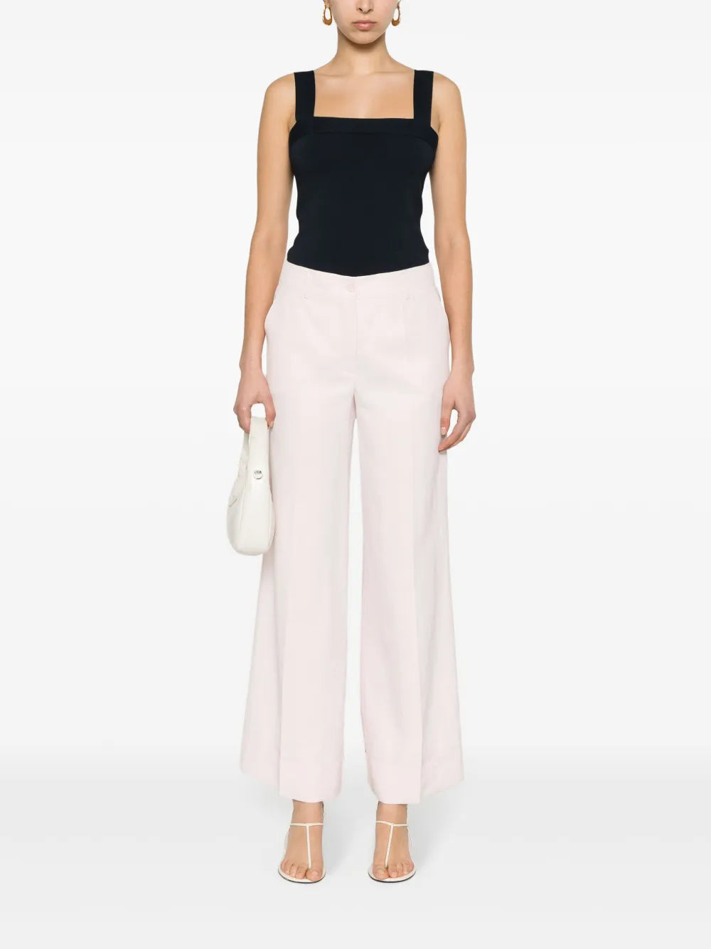 Mid-Waist Wide-Leg Trousers