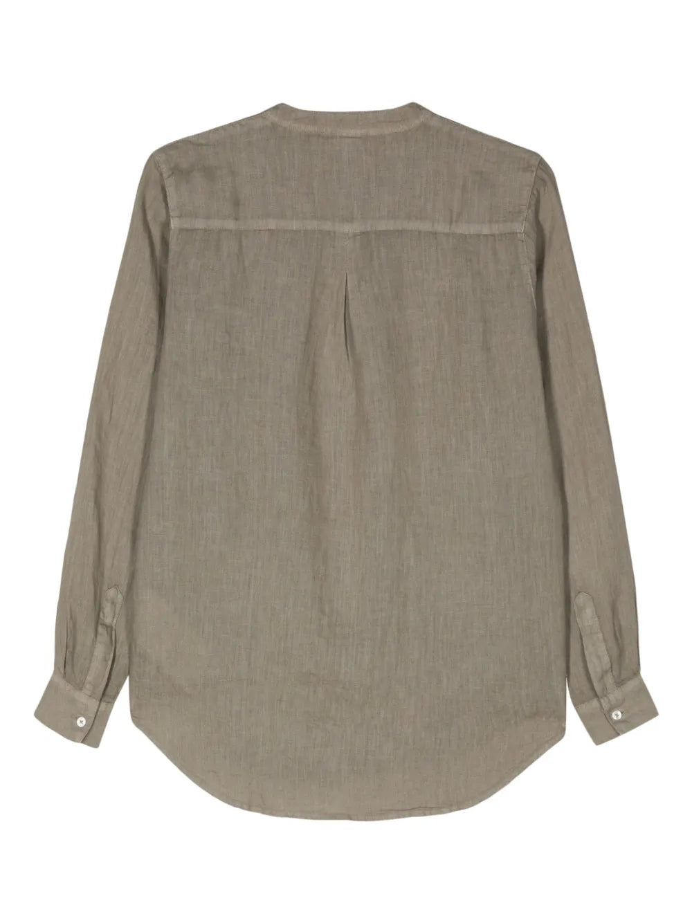 Band-Collar Slub Shirt