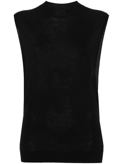 Sleeveless Wool-Silk Top