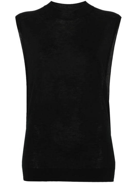 Sleeveless Wool-Silk Top
