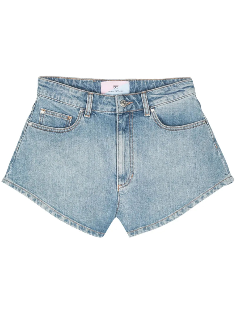 Eyelike-Motif Denim Shorts