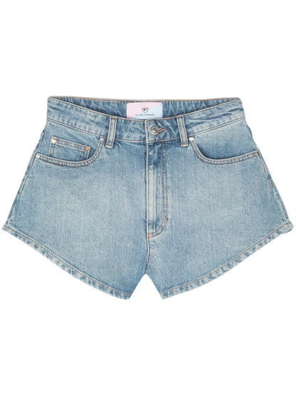 Eyelike-Motif Denim Shorts