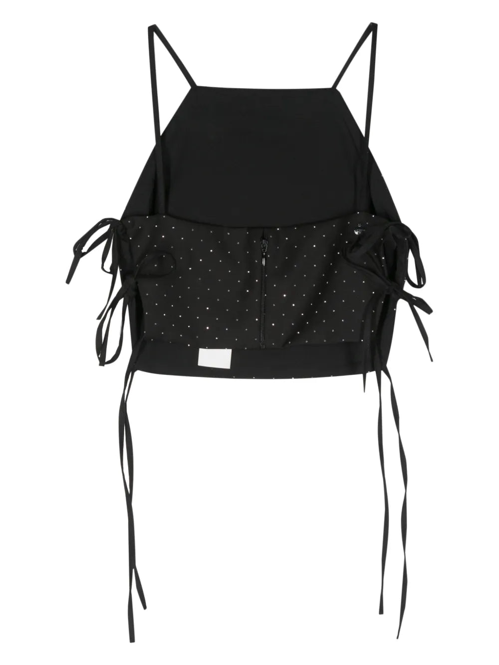 Rhinestone-Embellished Crop Top
