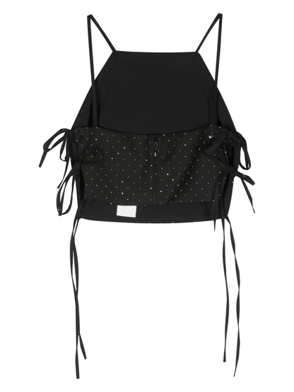 Rhinestone-Embellished Crop Top