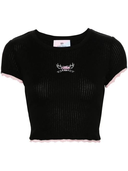 Punk Logo-Print Ribbed Top