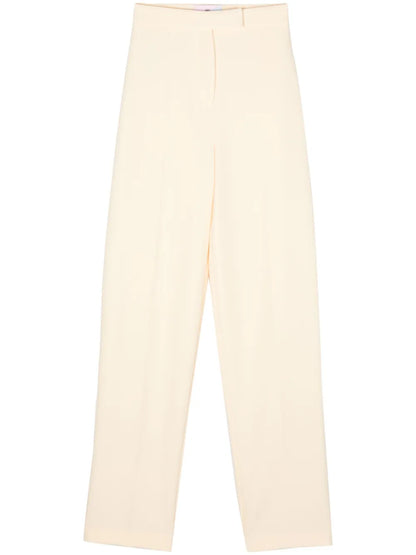 Crepe Pressed-Crease Tapered Trousers
