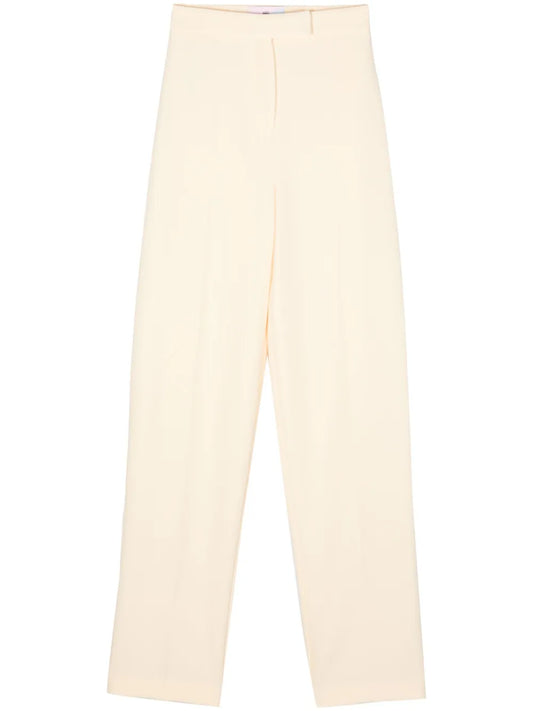 Crepe Pressed-Crease Tapered Trousers