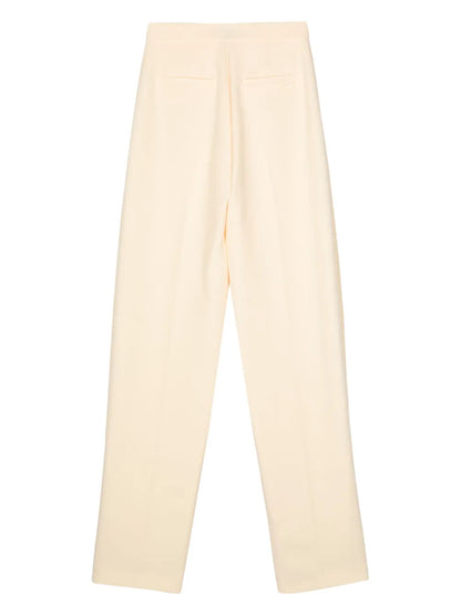 Crepe Pressed-Crease Tapered Trousers