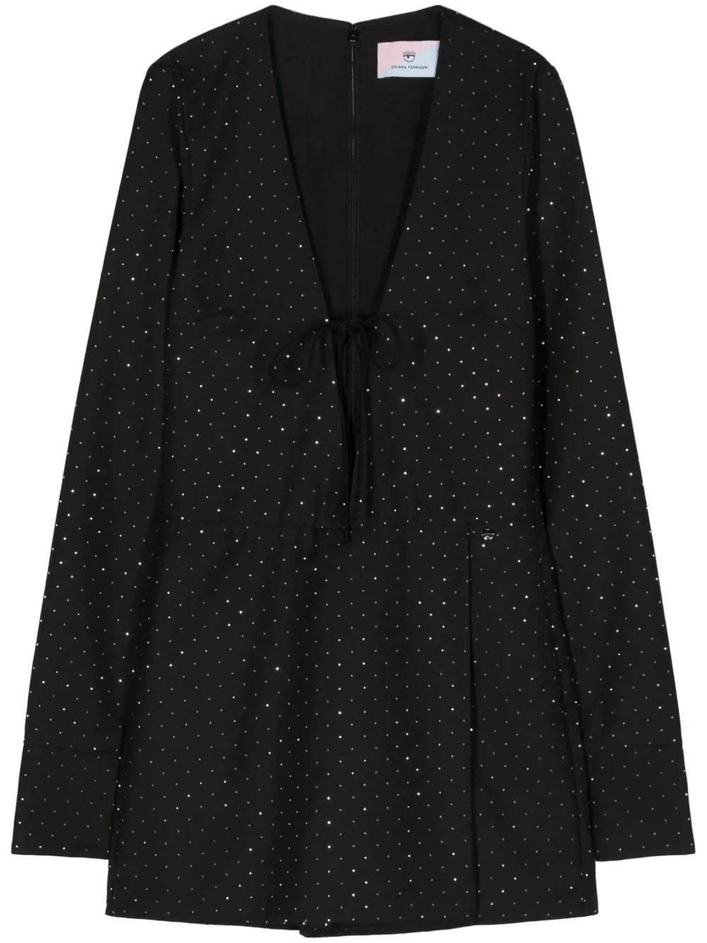 Rhinestone-Embellished Gabardine Playsuit