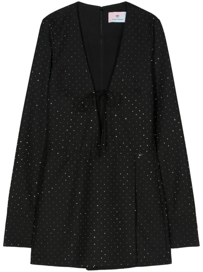 Rhinestone-Embellished Gabardine Playsuit