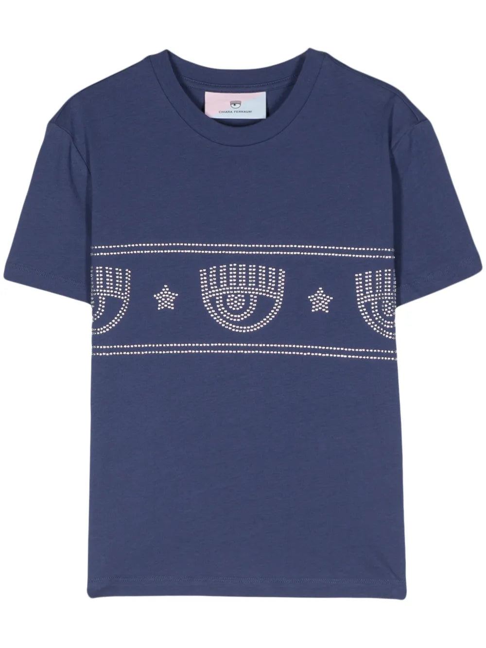 Logomania-Stud Cotton T-Shirt