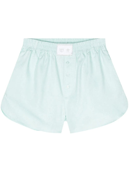 Eyelike-Motif Metallic Shorts