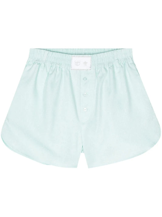 Eyelike-Motif Metallic Shorts