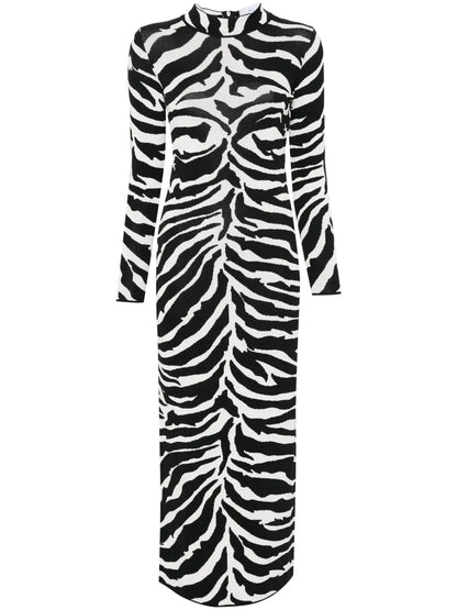 Zebra-Patterned Long Dress