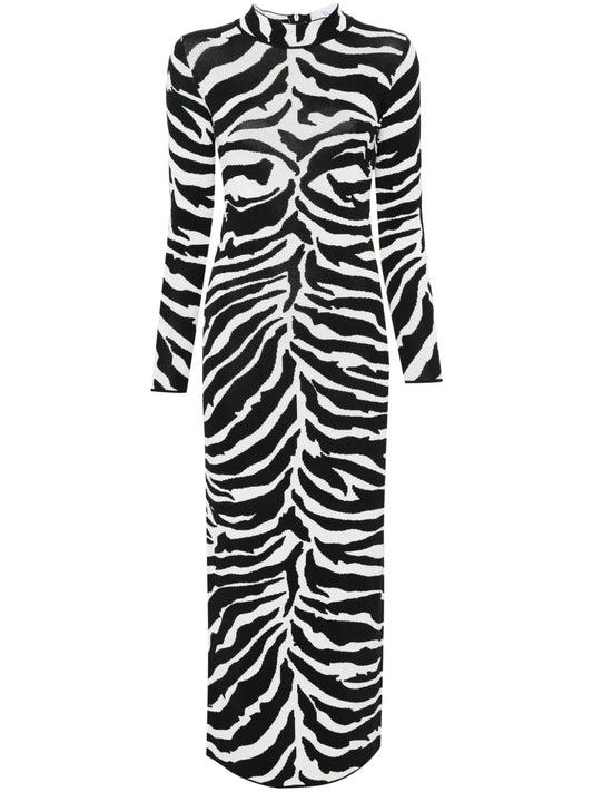 Zebra-Patterned Long Dress