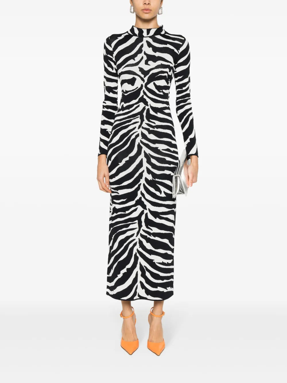 Zebra-Patterned Long Dress