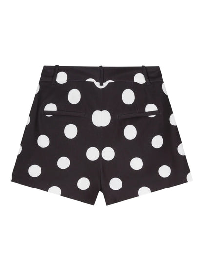 Polka-Dot Crepe Mini Shorts