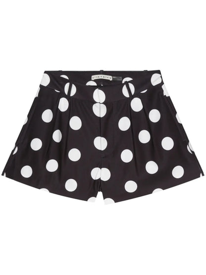 Polka-Dot Crepe Mini Shorts