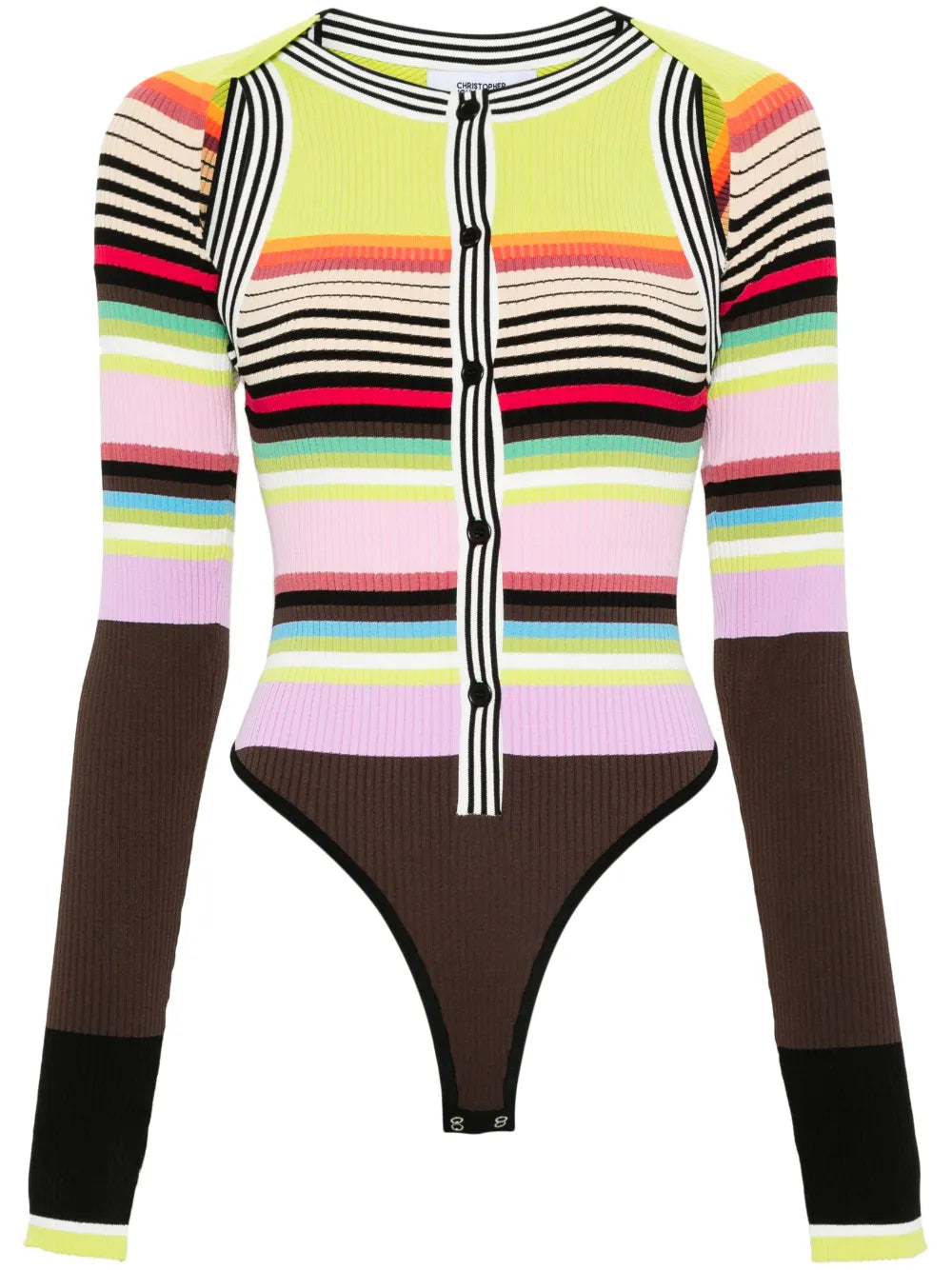 Striped Knitted Bodysuit And Bolero