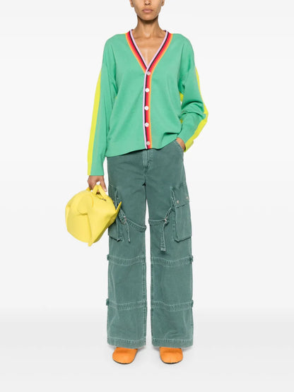 Colour-Block Knitted Cardigan