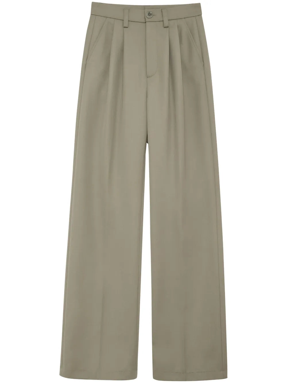 Carrie Pleat-Detail Wool Trousers