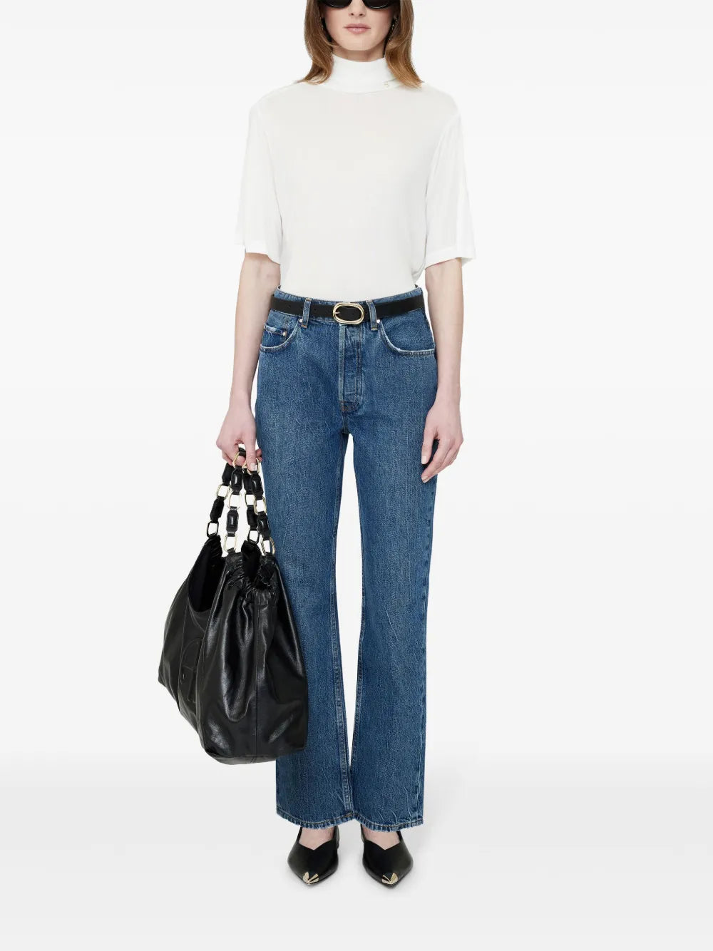 Corbin Modal-Cashmere Roll-Neck Top