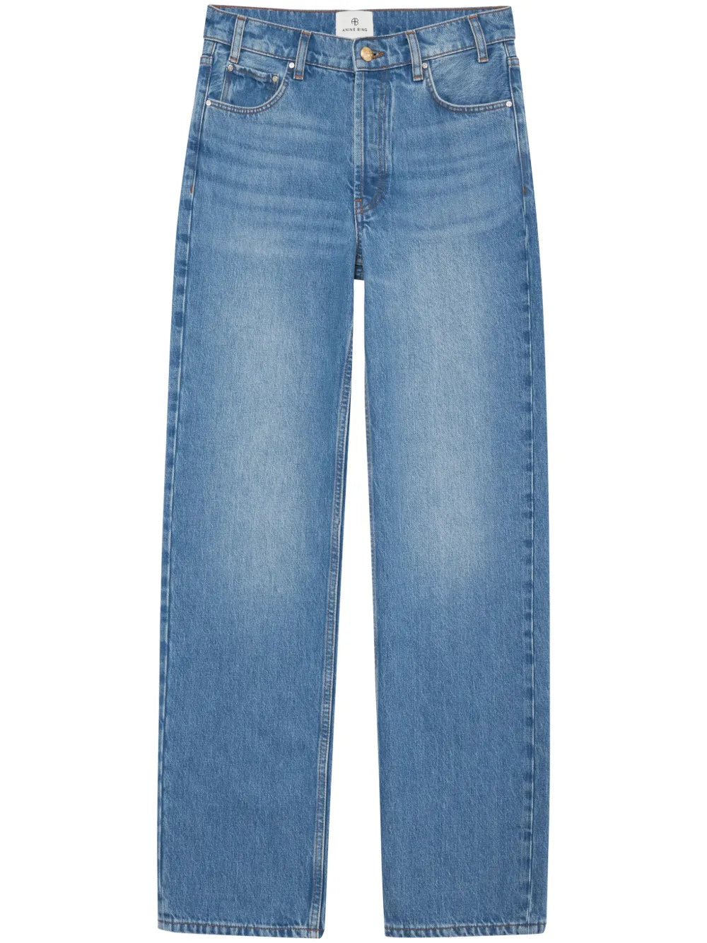 Mid-Wash Wide-Leg Jeans