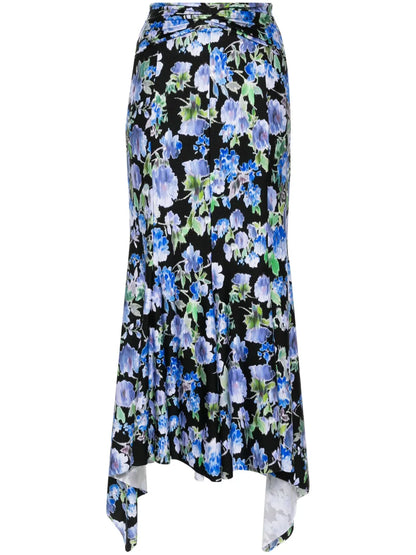 Floral-Print Midi Skirt