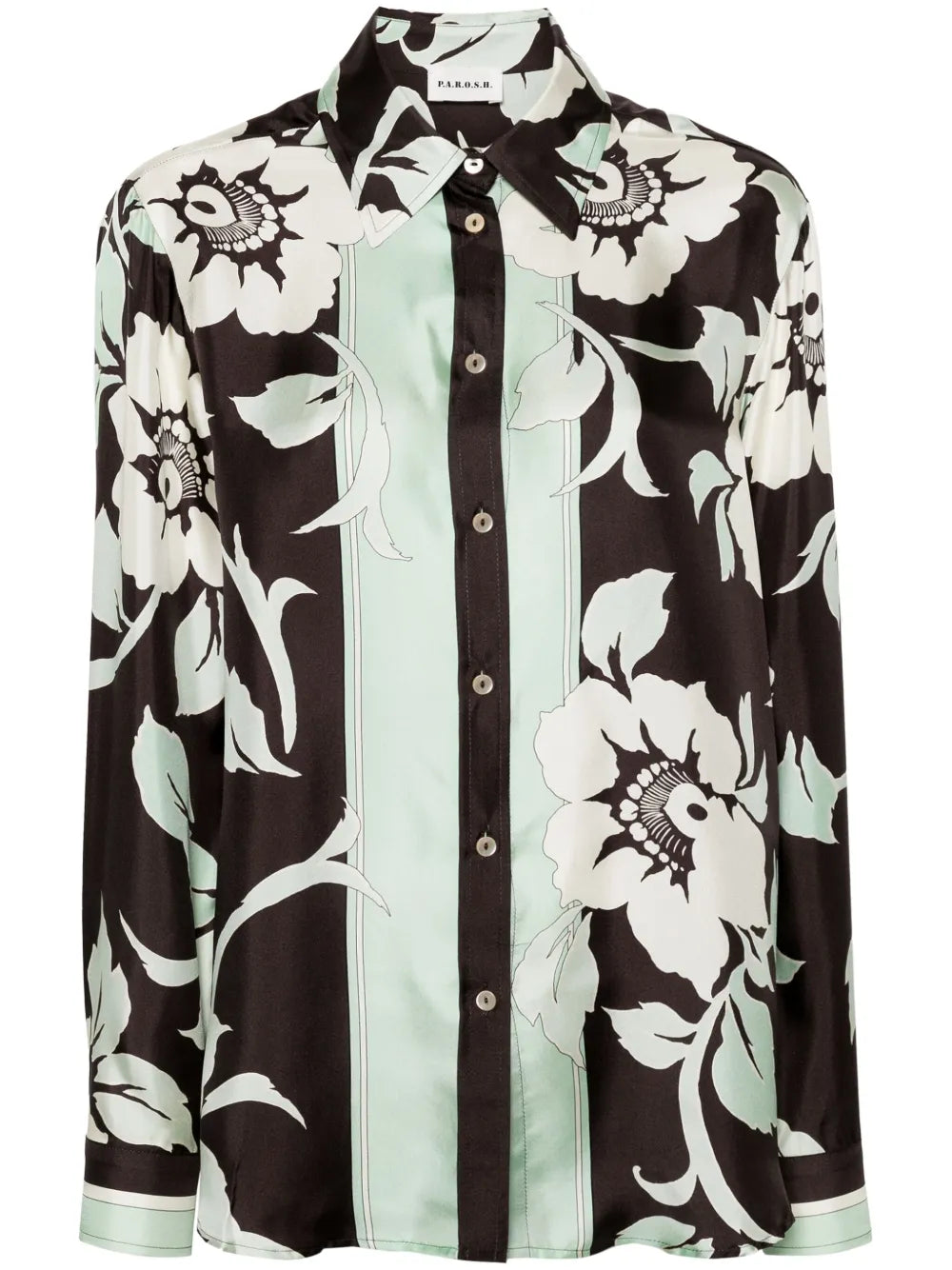 Floral-Print Silk Shirt
