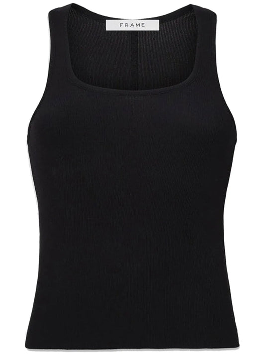 Scoop Neck Ribbed Knit Tank Top