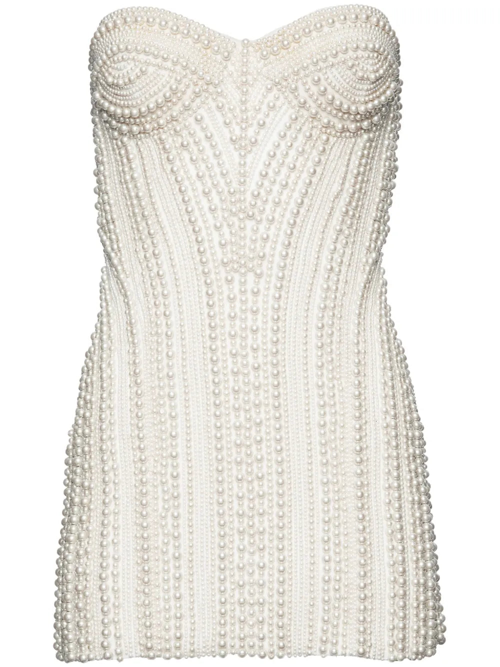 Faux-Pearl Embellished Minidress