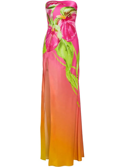 Aiyanna Strapless Silk Maxi Dress