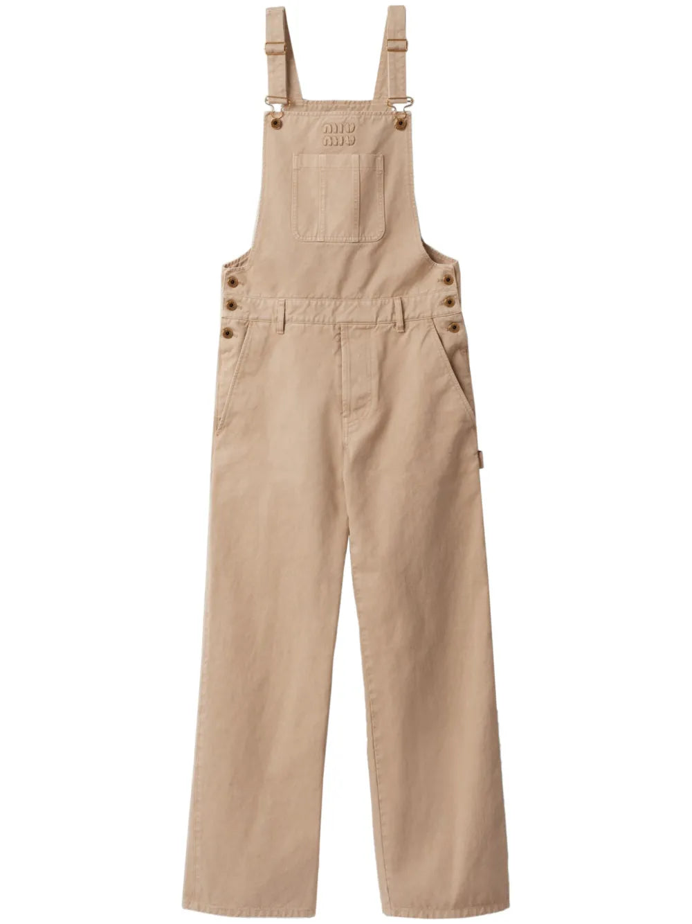 Logo-Embroidered Gabardine Dungarees