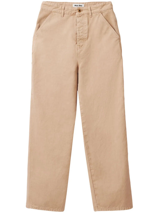Logo-Appliqué Gabardine Trousers