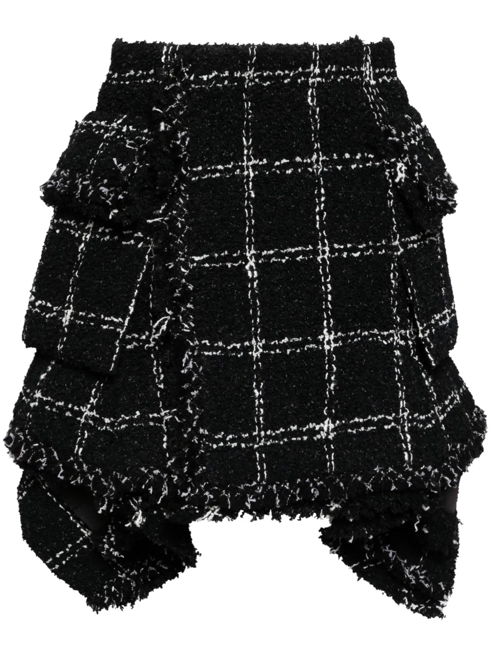 Asymmetric Tweed Skirt