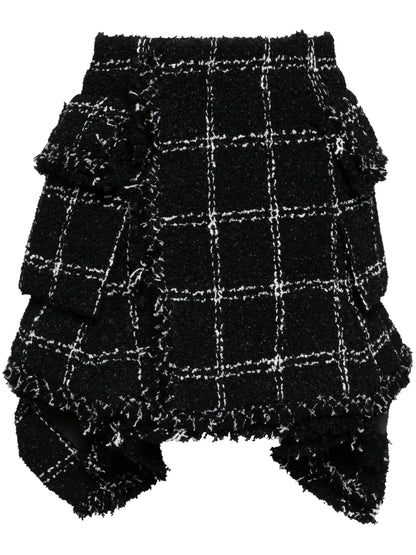 Asymmetric Tweed Skirt
