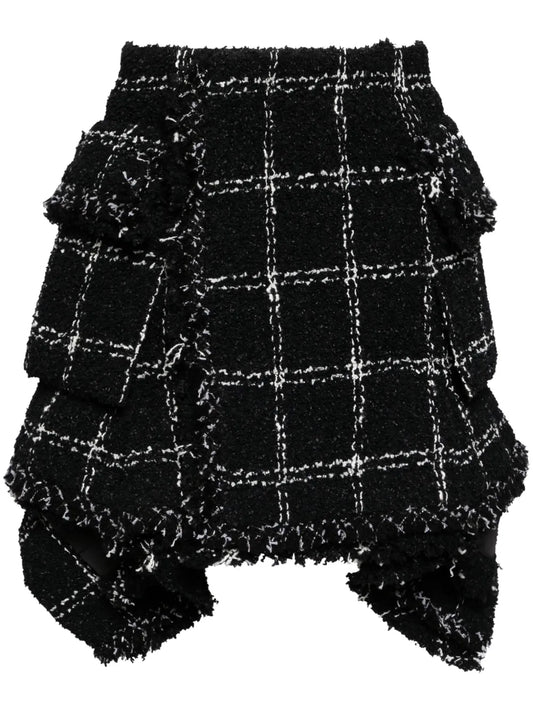 Asymmetric Tweed Skirt