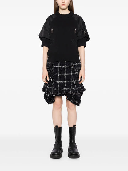 Asymmetric Tweed Skirt